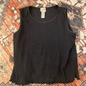 Elegant Black Textured Tank Top